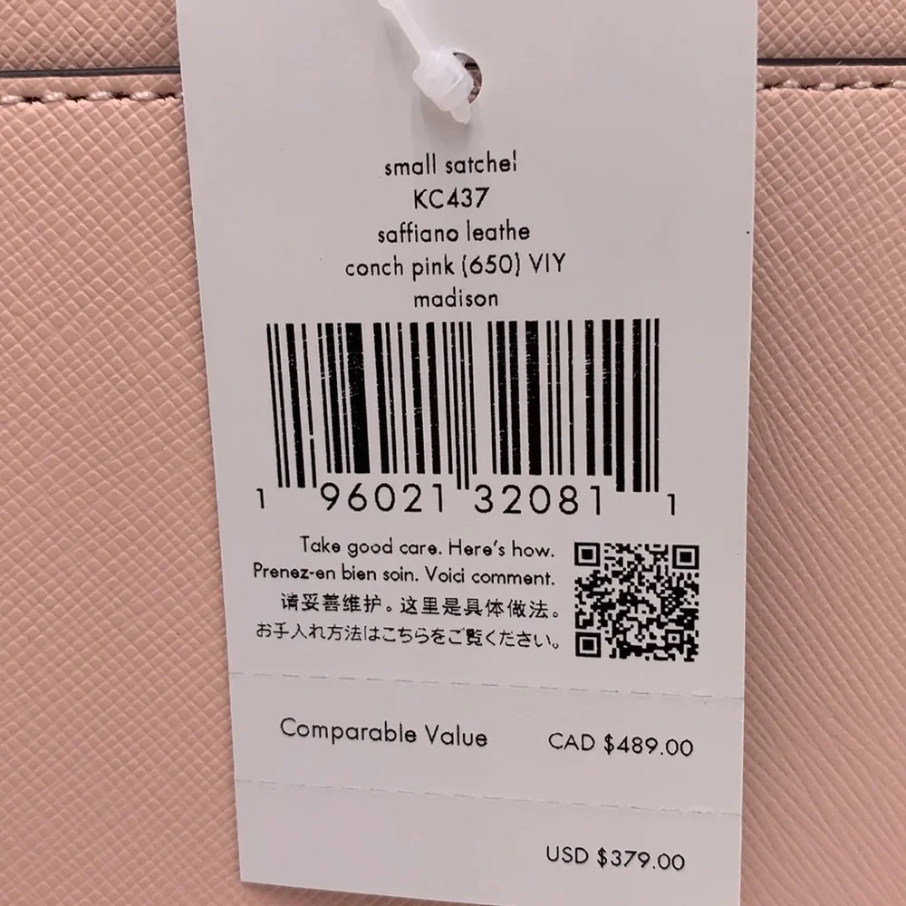 KATE SPADE Madison Saffiano Leather Small Satchel Conch Pink color - Picture 7 of 15